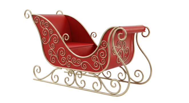 Isolated Santa Sleigh Decorations
