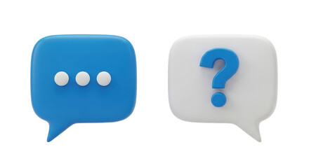 Fototapeta premium Isolated Chat Bubbles with Question