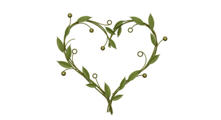 Isolated Heart shape from green leaves