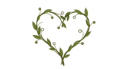 Isolated Heart shape from green leaves