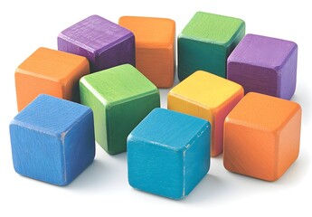 Photo of colorful wooden blocks, illustrating playful learning tools for children&rsquo;s development and creativity