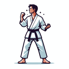  Vector image of a man wearing a karate costume