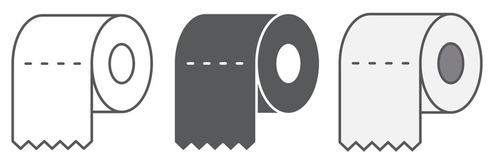 Toilet paper line icon, hygiene and disinfection, toilet paper sign vector graphics, editable stroke linear icon