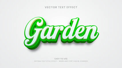 editable text effect garden 3d style premium vecto