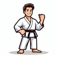  Vector image of a man wearing a karate costume