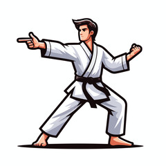  Vector image of a man wearing a karate costume