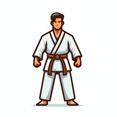  Vector image of a man wearing a karate costume