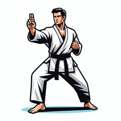  Vector image of a man wearing a karate costume