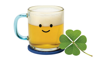 Isolated Beer Mug with Clover