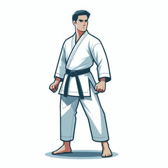  Vector image of a man wearing a karate costume