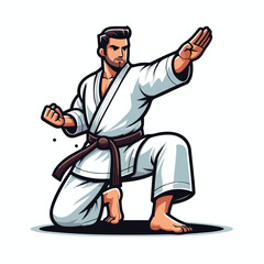  Vector image of a man wearing a karate costume