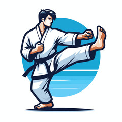  Vector image of a man wearing a karate costume