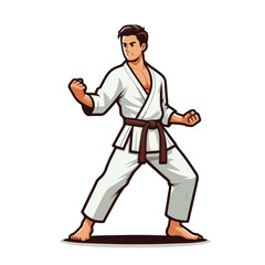  Vector image of a man wearing a karate costume