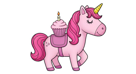 Isolated Unicorn Cupcake