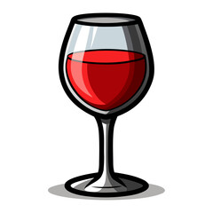 Elegant glass of red wine with realistic reflection vector illustration, perfect for restaurant menu design, winery branding, and luxury artwork.