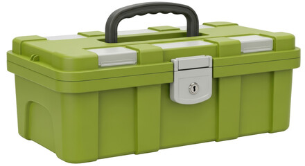 Isolated Green Plastic Toolbox