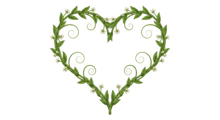 Isolated Heart-Shaped Vine Wreath