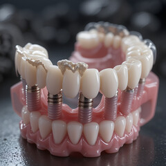 press ceramic crowns on implant bridges
