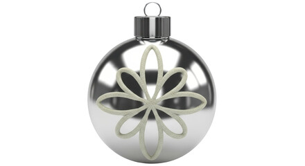 Isolated Silver Christmas Ball Ornament