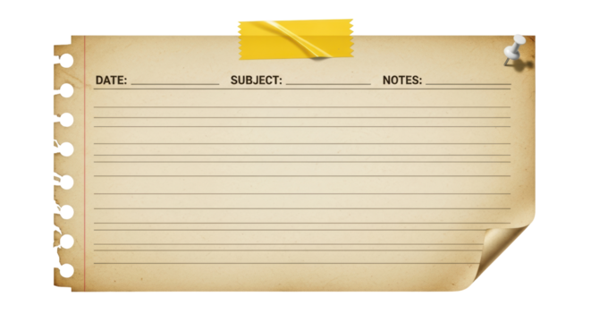 Isolated Lined Paper Note