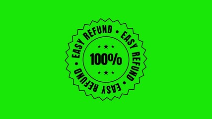 Enhance Shopper Confidence with 100 percent Easy Refund Badge Animation in Six Color Variations