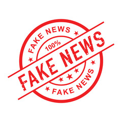 Red FAKE NEWS circular stamp 009