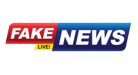 Red FAKE NEWS live logo design for social network platform 010