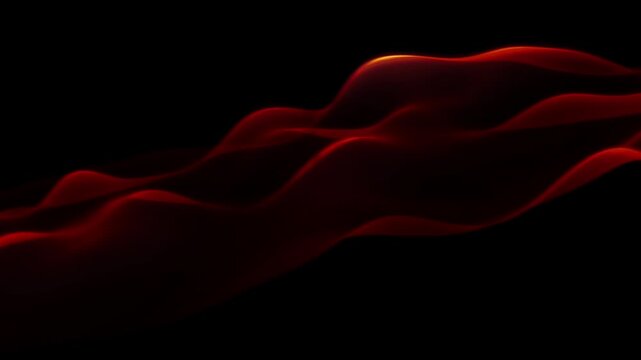 Abstract Fiery Flames Procedural Animation on Black Background