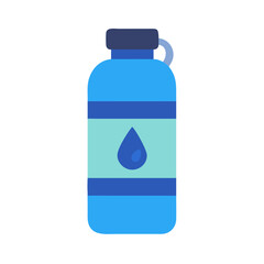 Water Bottle Canteen Flat Vector Icon for Hydration and Fitness