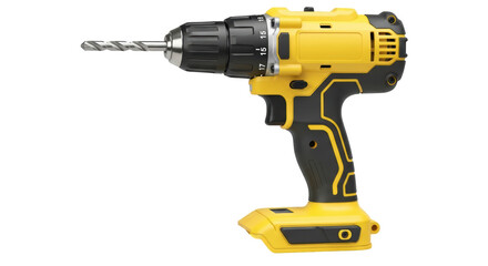Isolated Yellow Cordless Drill