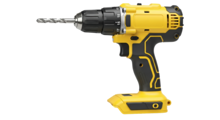Isolated Yellow Cordless Drill