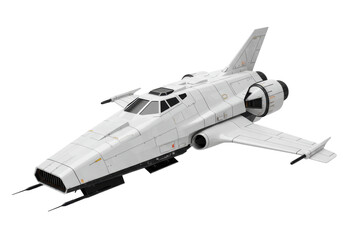 Isolated spaceship concept for science fiction scene futuristic design, 3d rendering