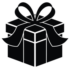 gift box with ribbon vector icon