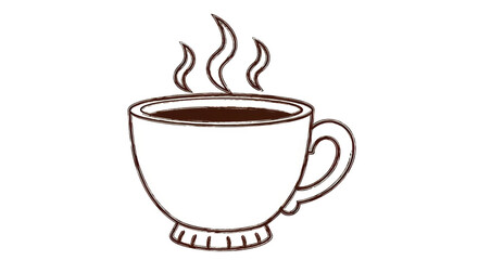 Isolated Coffee Cup Drawing