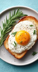 Fried egg on toast with rosemary (1)