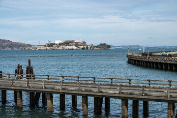 Alcatraz Insel vom Pier aus gesehen, San Francisco, USA