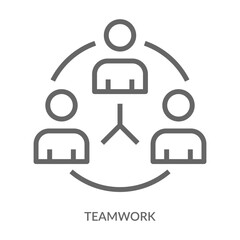 Teamwork Icon Line Style. Design Vector Illustration