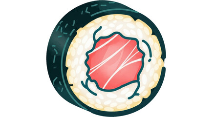 Isolated Tuna Sushi Roll