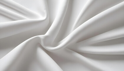 Obraz premium Textural background of soft, smooth, white silk or cotton fabric arranged in folds.