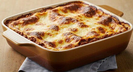A classic homemade lasagna layered with rich bolognese sauce, creamy b&eacute;chamel, and melted cheese, creating a hearty Italian comfort dish full of authentic flavors and mouthwatering presentation
