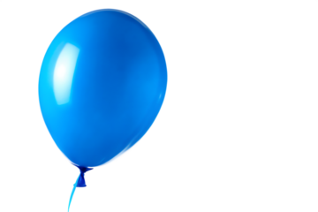 Single blue balloon isolated on white background png isolated on a transparent background