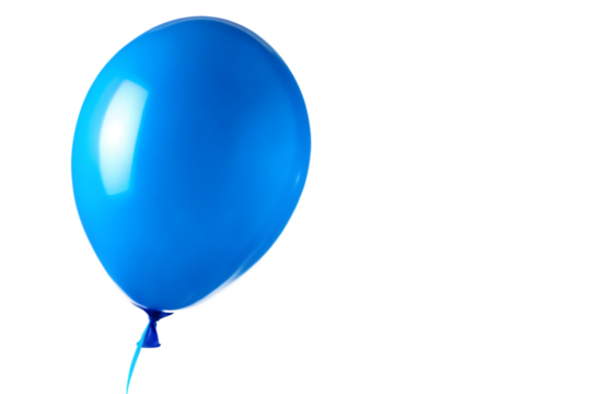 Single blue balloon isolated on white background png isolated on a transparent background
