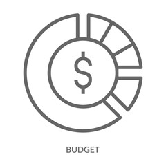 Budget Icon Line Style. Design Vector Illustration