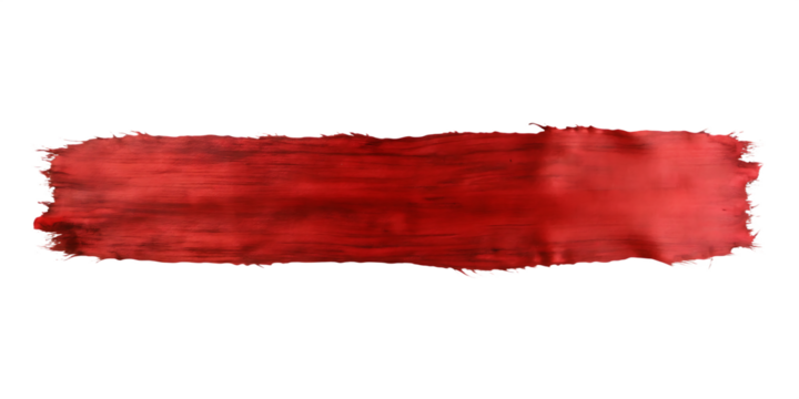 Textured red ribbon with torn edges isolated on a transparent background torn paper