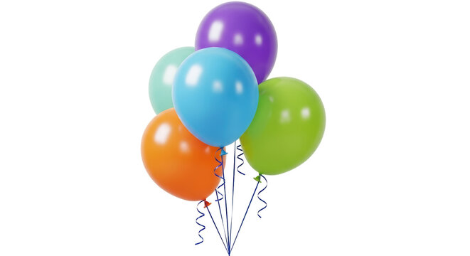 Isolated Bunch of Balloons