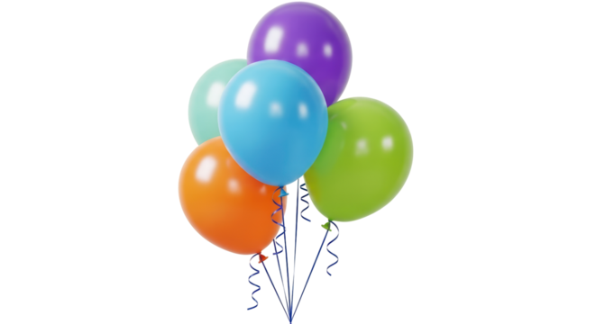 Isolated Bunch of Balloons