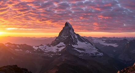 Majestic Mountain Peak at Sunrise A Breathtaking View of Nature's Majesty