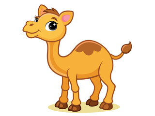 Cartoon camel with a hump, a cute animal