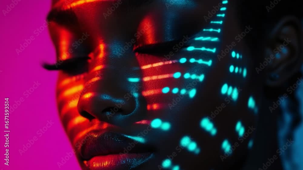 Canvas Prints this footage explores unique light patterns on skin. the interplay of colors creates an artistic exp