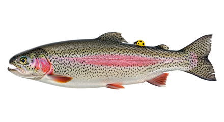 Isolated Rainbow Trout with Ladybug